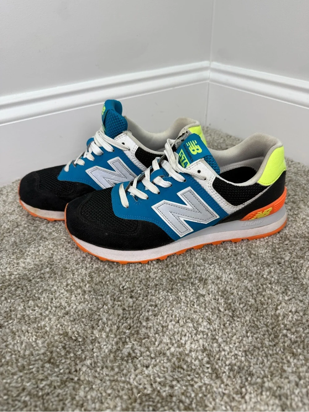 New Balance 574 WL574MSA Women’s Size 8 Blue Black Orange ENCAP Sneakers